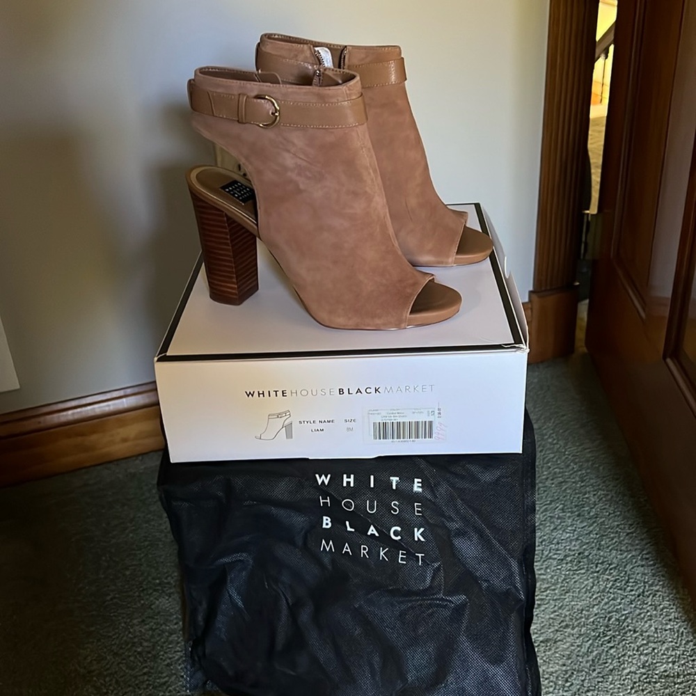 WHBM open toe booties